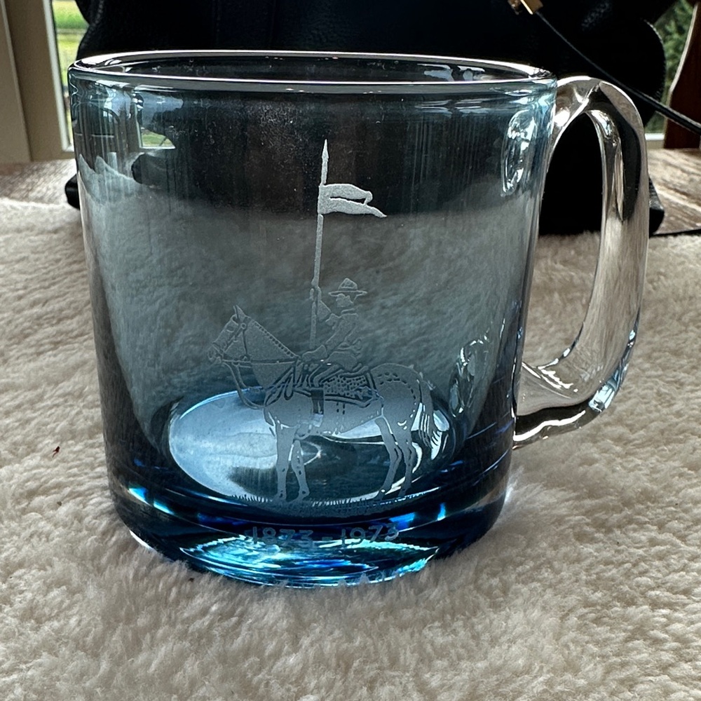 Wedgwood blue mounted police mug.